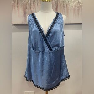 Lane Bryant Blue and Black Lace Camisole‎